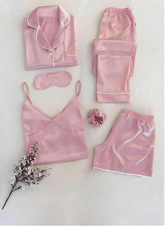 6 IN 1 SILK NIGHT SUIT SET